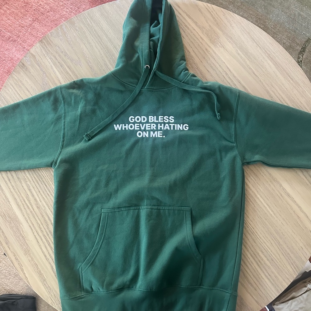 Green "God Bless Whoever Hating On Me" Hoodie